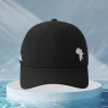 Black_embroidery Africa Map Embroidered Cap Black